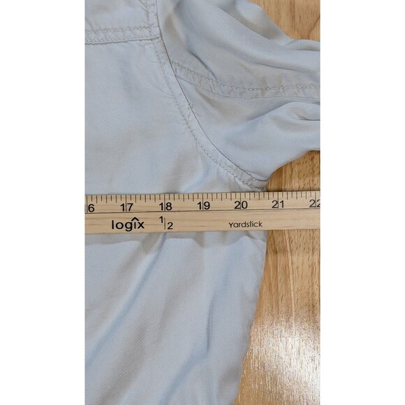 LOFT Women’s Utility Jacket L Beige Lyocell Drawstring Waist Pockets Lightweight - Picture 5 of 6